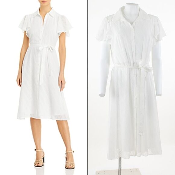 T Tahari Flutter Sleeve Midi Dress - Picture 1 of 5